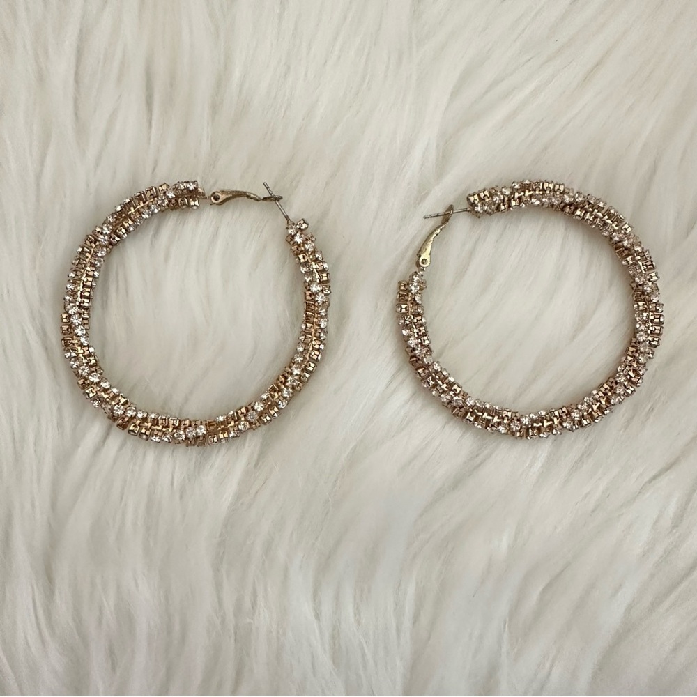Silver and Gold blinged earrings